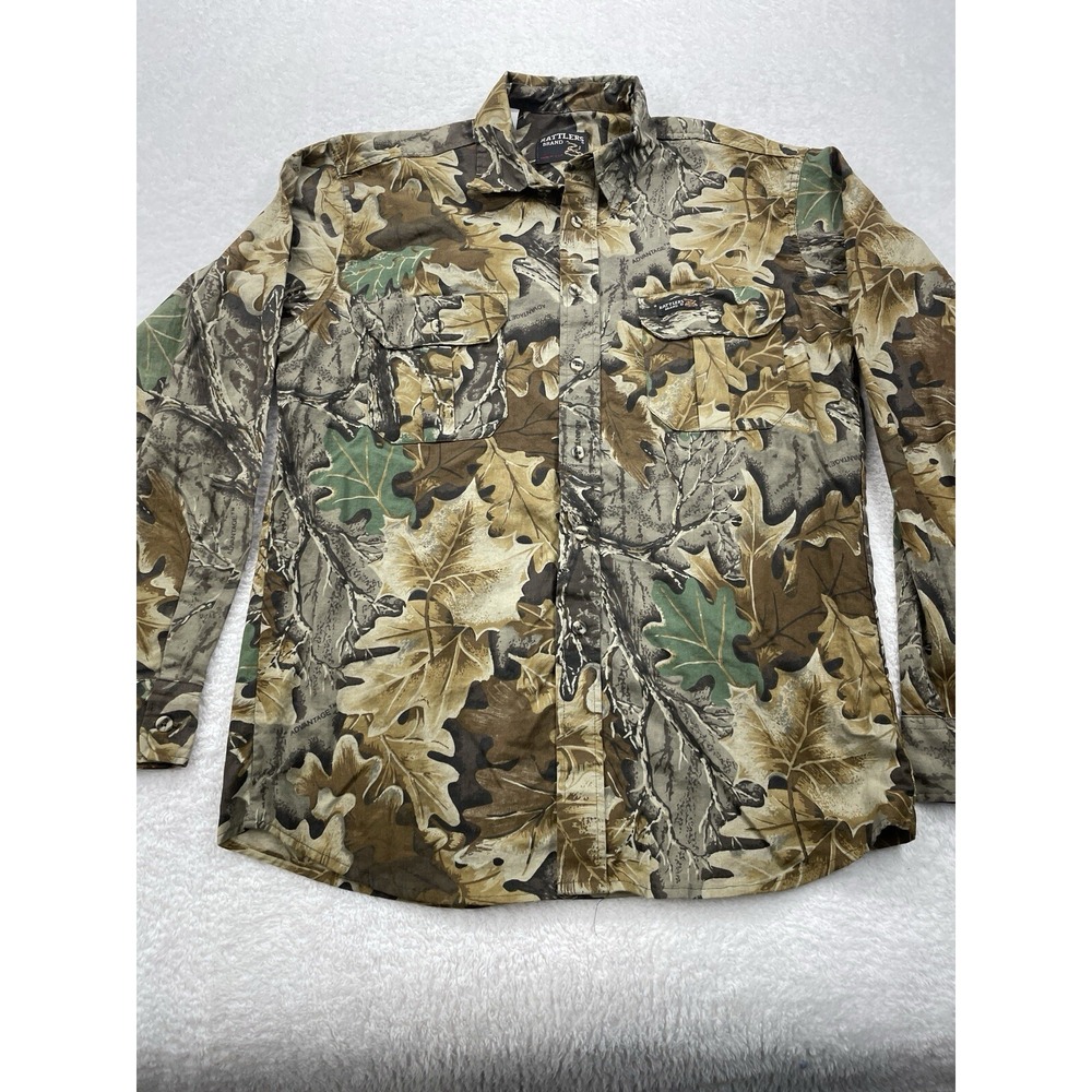 Rattlers Brand Mens Medium Camo Button Down Shirt Advantage Timber Made‎ in USA